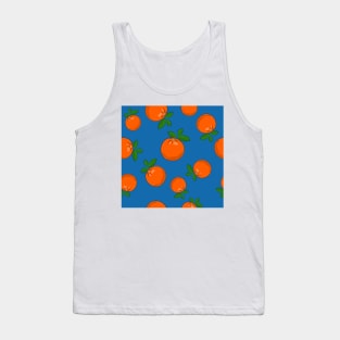 Seamless Orange Pattern With Blue Background Tank Top